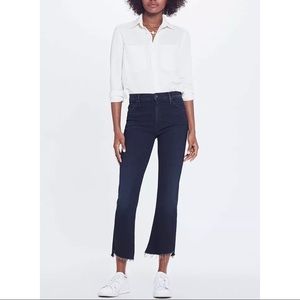MOTHER Insider Crop Two Step Fray in Hey Good Lookin dark blue jeans size 26
